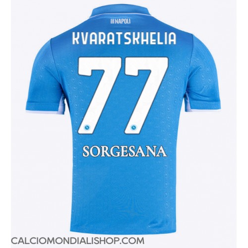 Maglie da calcio SSC Napoli Khvicha Kvaratskhelia #77 Prima Maglia 2024-25 Manica Corta